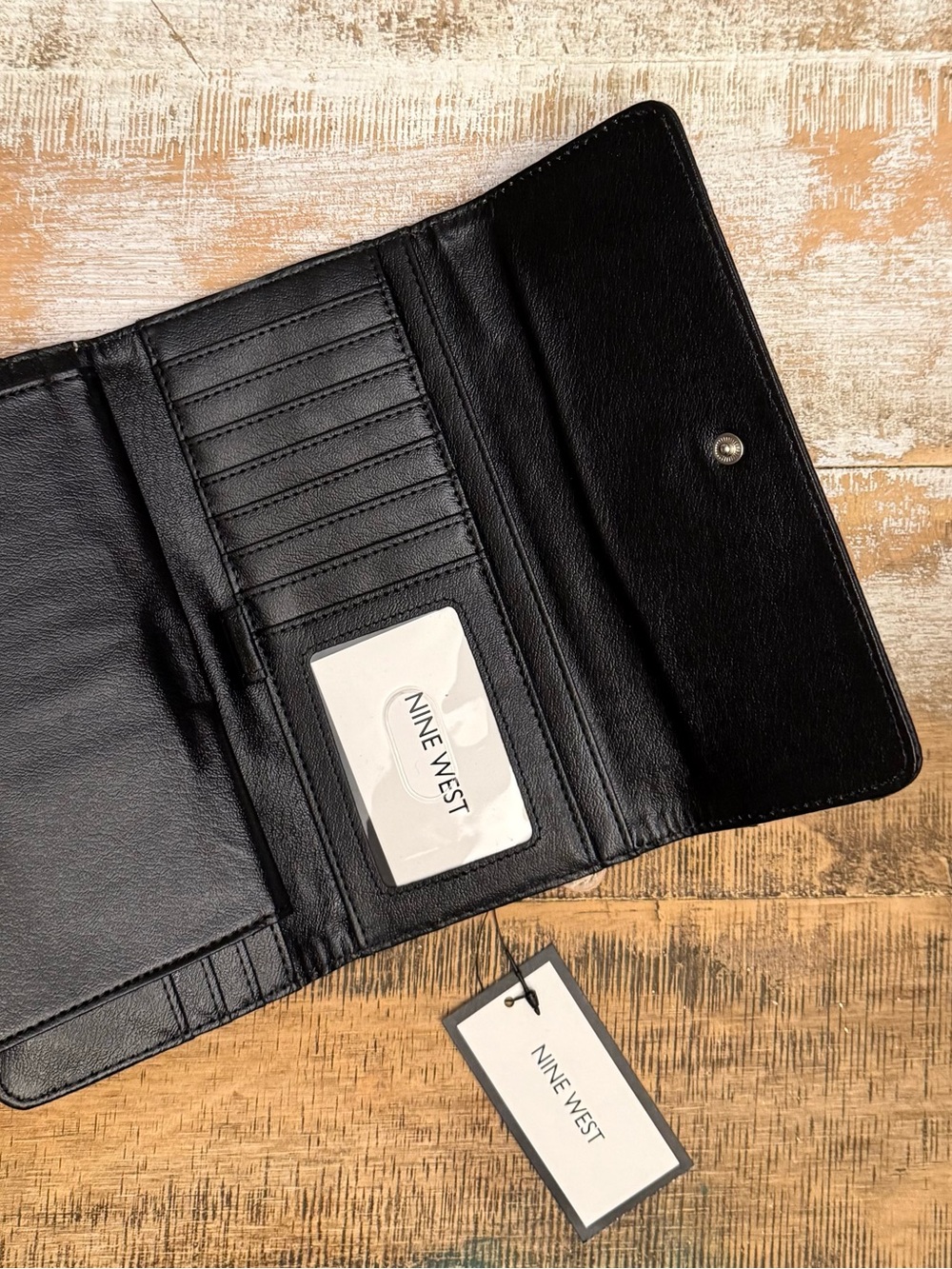 Nine West Black and Cream Two-Tone Continental Wallet - Picture 3 of 3